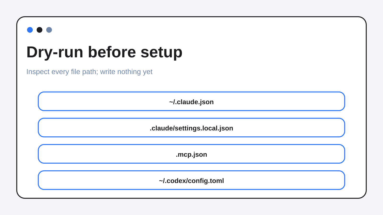 Files shown by the OpenRig dry-run preview.