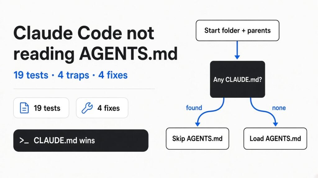 Claude Code not reading AGENTS.md because CLAUDE.md wins when both exist