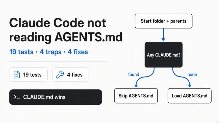 Claude Code Not Reading AGENTS.md? 19 Tests, 4 Fixes