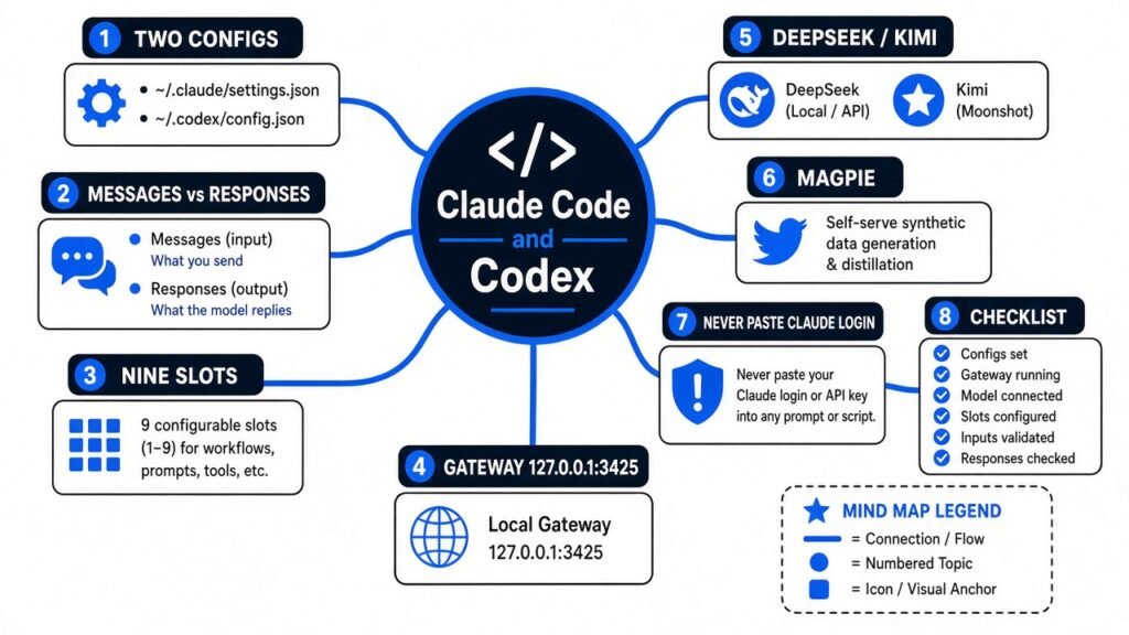 Mind map: Claude Code and Codex on the same model