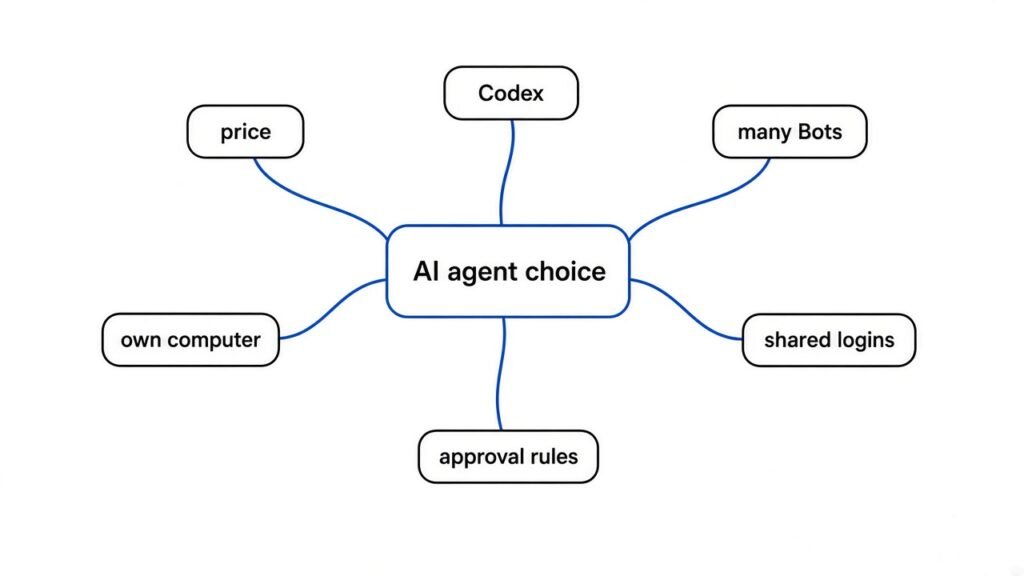 Dot vs Grok Bot AI agent choice mindmap