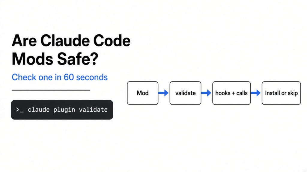 Are Claude Code mods safe: claude plugin validate shows a mod hooks and calls before you install