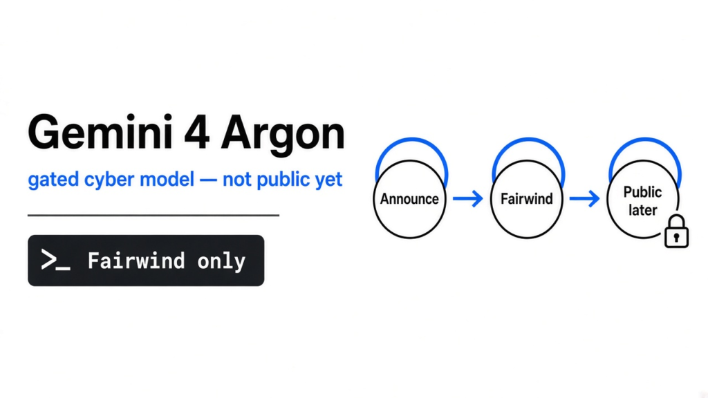 Gemini 4 Argon gated cyber model — Fairwind first, public later
