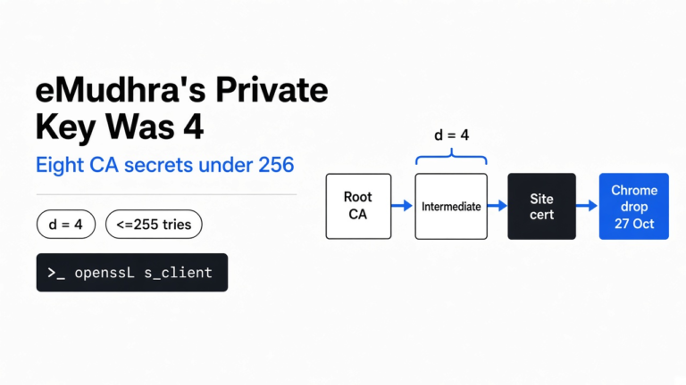 eMudhra’s Private Key Was 4: What Breaks in Chrome