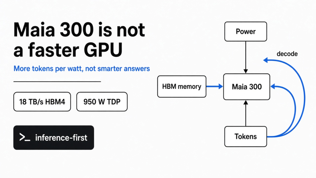 Maia 300 is not a faster GPU: Microsoft's inference chip turns power into more tokens per watt, not smarter answers