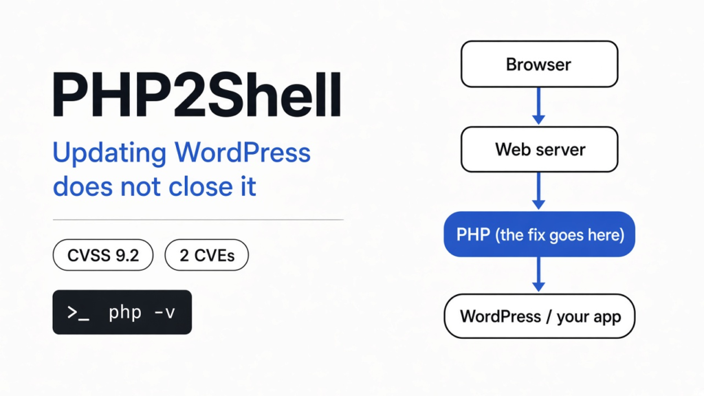 PHP2Shell: updating WordPress does not close it, because the bug is in the PHP program underneath the site