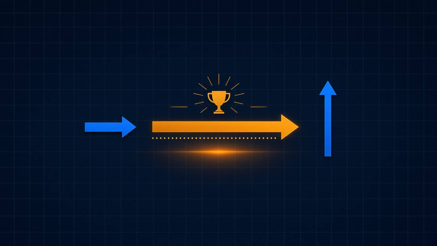 A long arrow and a short arrow pointing the same way. That is the trap in the default score.